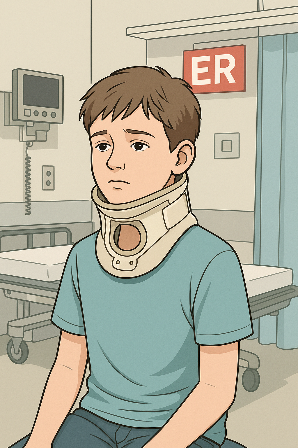Emergency Room Patient with Cervical Collar