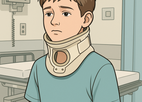 Emergency Room Patient with Cervical Collar Emergency Room Patient with Cervical Collar