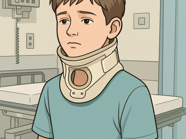 Emergency Room Patient with Cervical Collar Emergency Room Patient with Cervical Collar